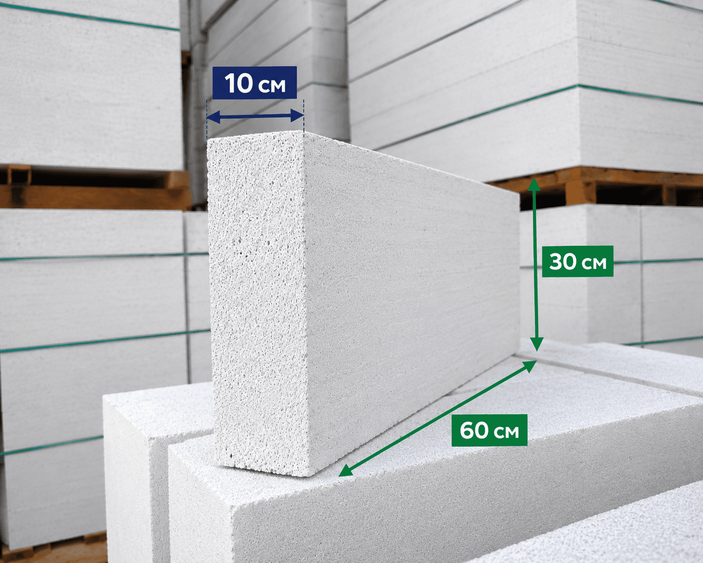 D650 газобетонный блок 60 × 30 × 10 см — Gayur Ecoblock Таджикистан