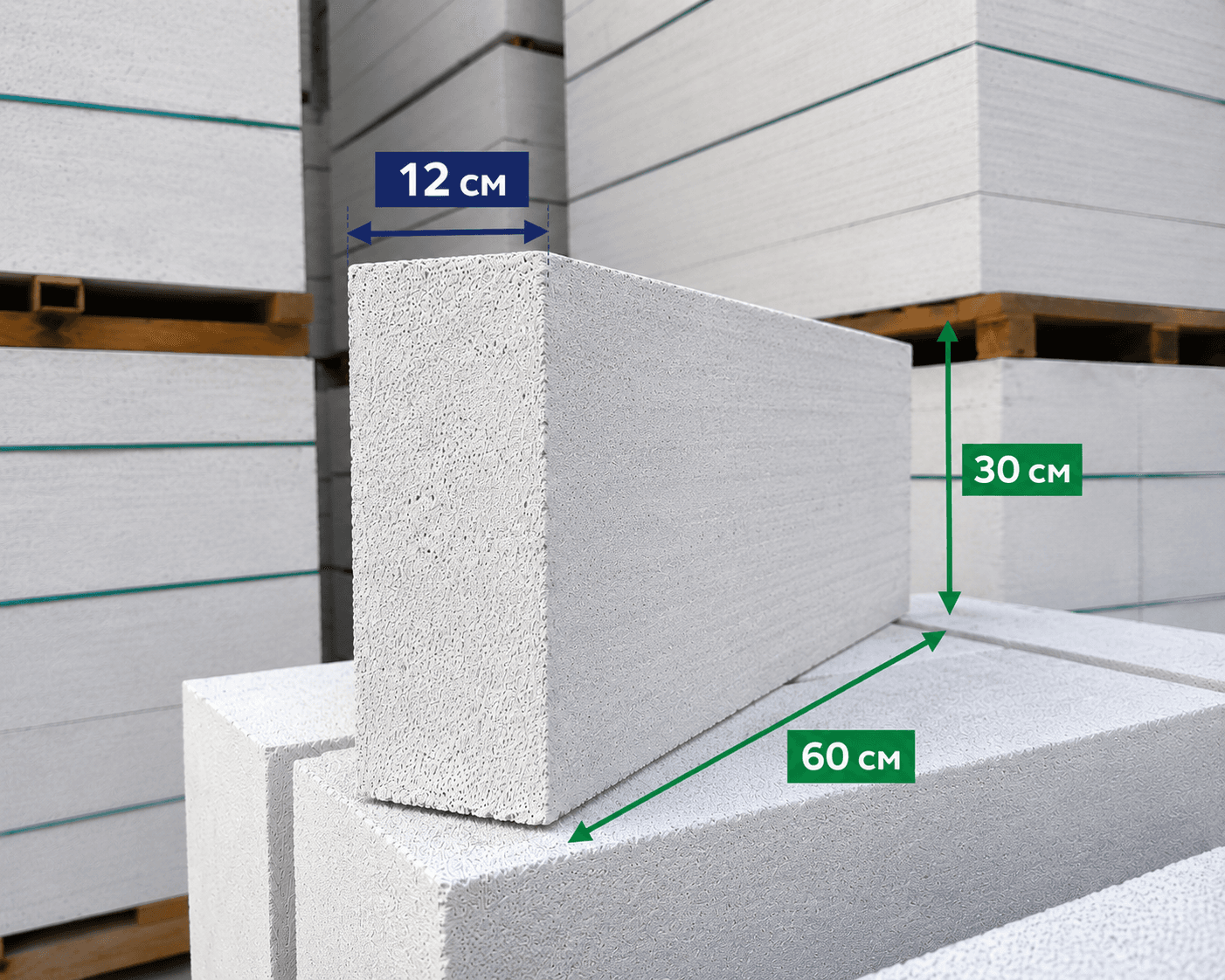D650 газобетонный блок 60 × 30 × 12 см — Gayur Ecoblock Таджикистан