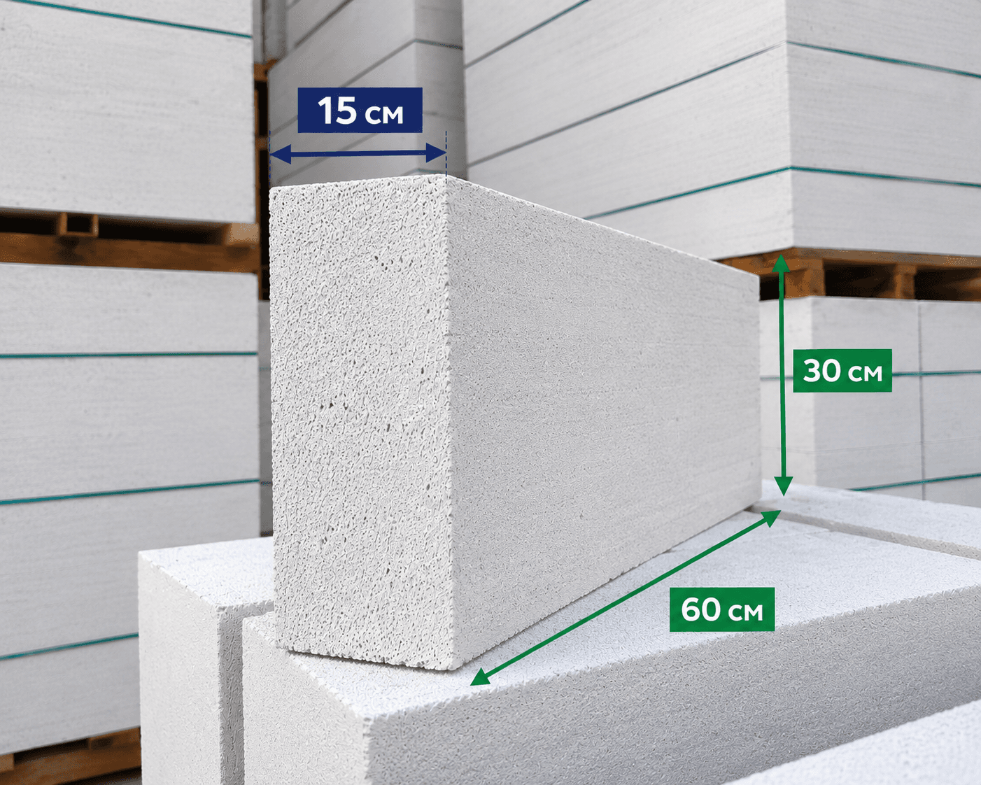 D650 газобетонный блок 60 × 30 × 15 см — Gayur Ecoblock Таджикистан